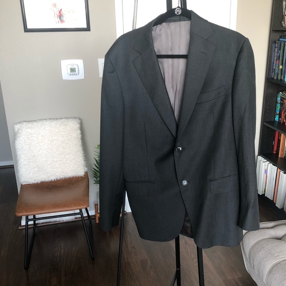 Suit Supply Suits & Blazers Dark Gray Mens Wool Suit Jacket And